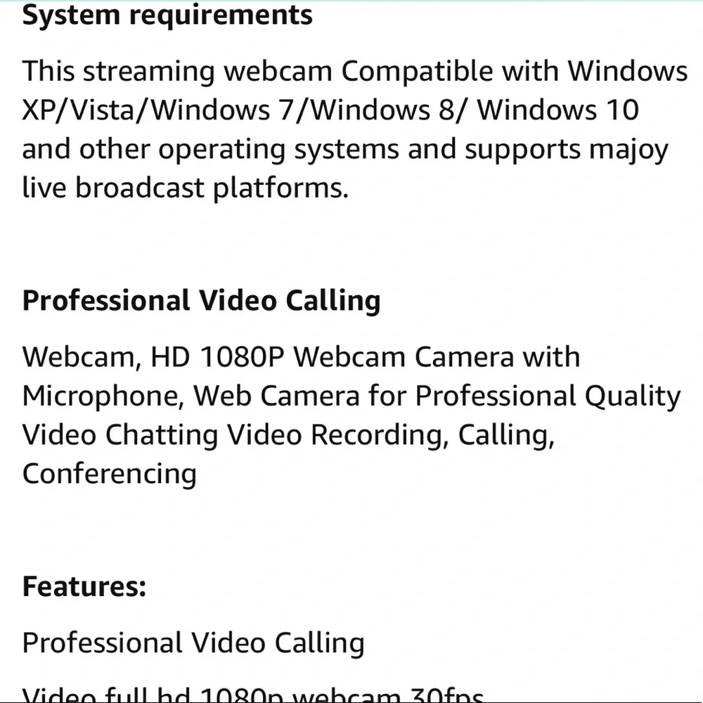 Webcam HD 1080P Webcam Camera with Microphone